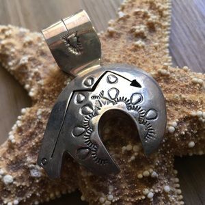 Joe Delgarito .925 Sterling Silver Navajo Pendant
